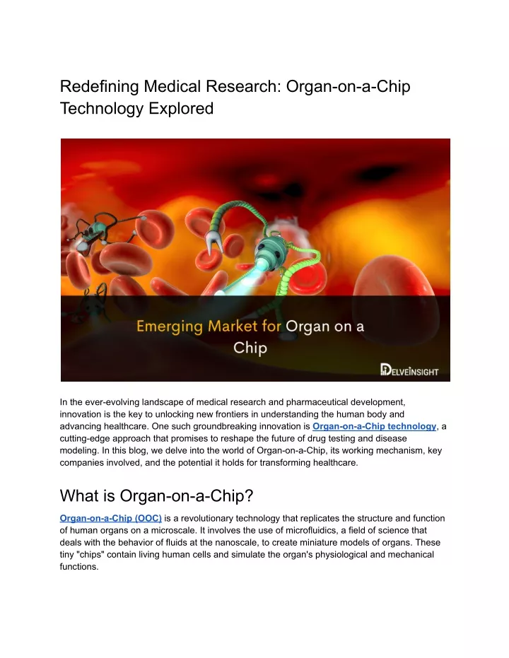 redefining medical research organ on a chip