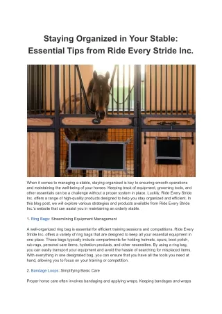 Staying Organized in Your Stable_ Essential Tips from Ride Every Stride Inc (1)