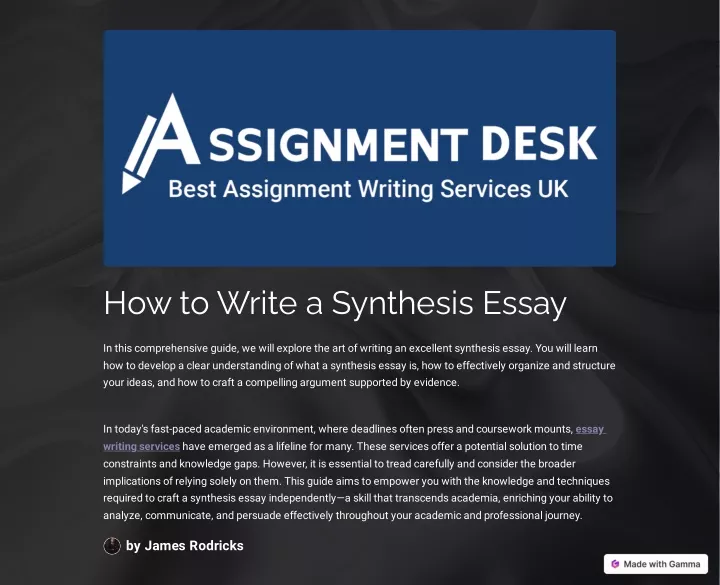 how to write a synthesis essay