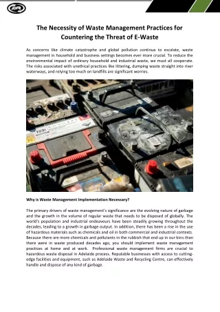 the necessity of waste management practices