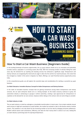 How To Start a Car Wash Business [Beginners Guide]