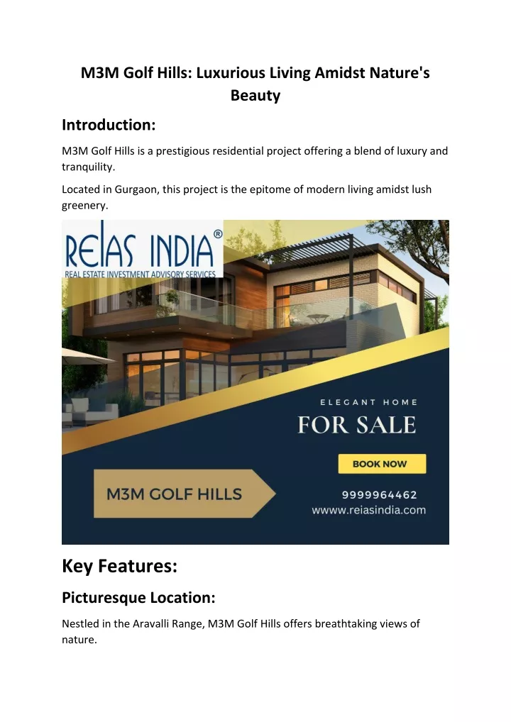 m3m golf hills luxurious living amidst nature