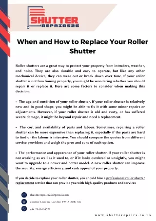 When and How to Replace Your Roller Shutter