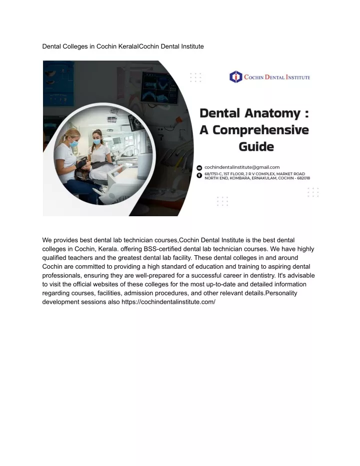 dental colleges in cochin keralaicochin dental