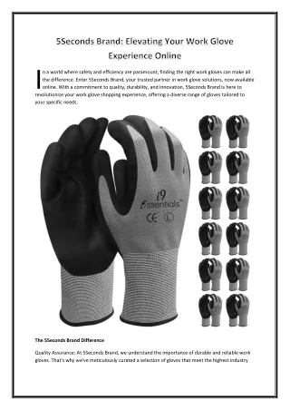 5Seconds Brand - Elevating Your Work Glove Experience Online