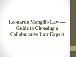 Leonardo Mongillo Law — Guide to Choosing a Collaborative Law Expert