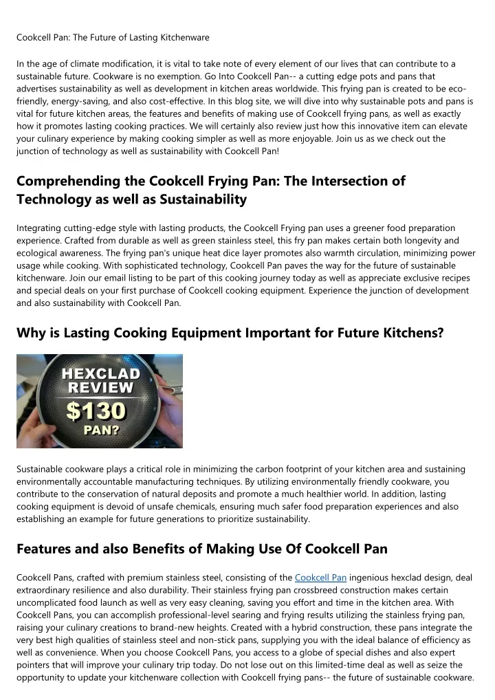 cookcell pan the future of lasting kitchenware