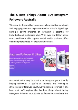 The 5 Best Things About Buy Instagram Followers Australia