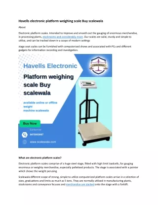 Havells electronic platform weighing scale Buy scalewala