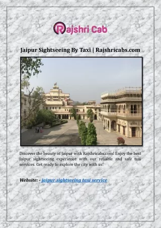 Jaipur Sightseeing By Taxi | Rajshricabs