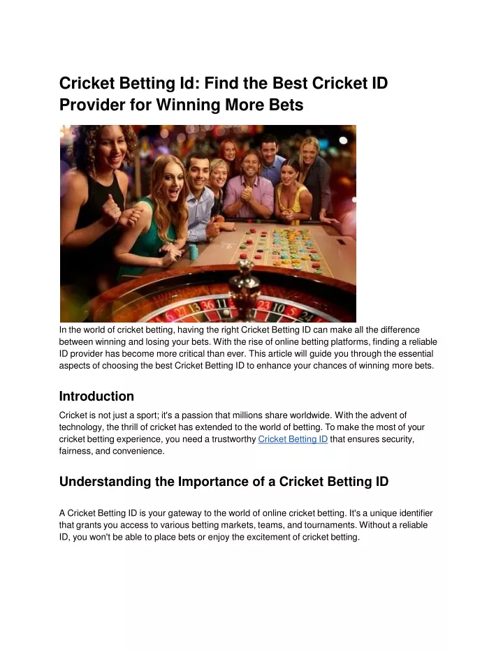 cricket betting id find the best cricket