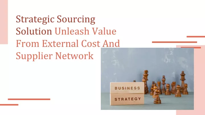 strategic sourcing solution unleash value from