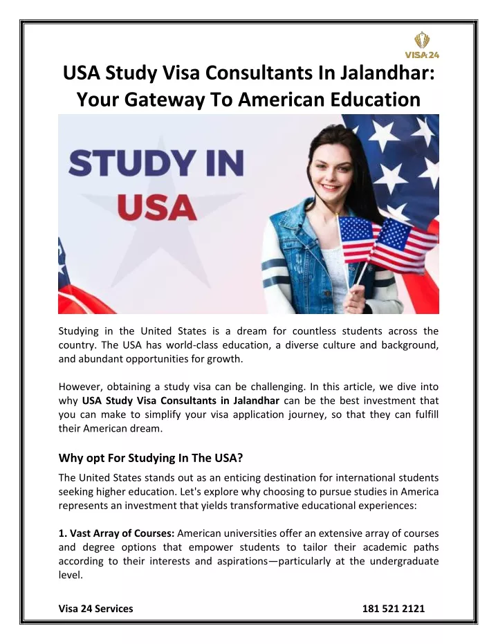 usa study visa consultants in jalandhar your