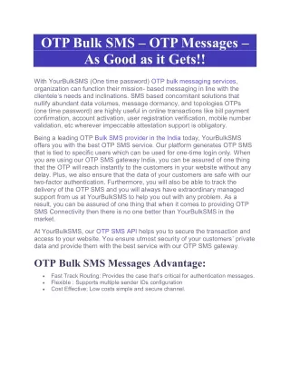 otp bulk sms otp messages as good as it gets