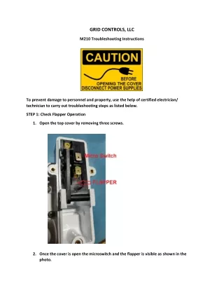 GRID CONTROLS Flow Switch Inline troubleshooting