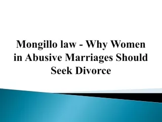 Mongillo law - Why Women in Abusive Marriages Should Seek Divorce