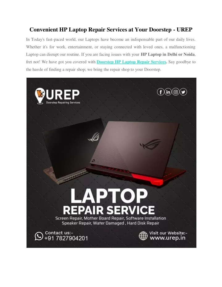 convenient hp laptop repair services at your