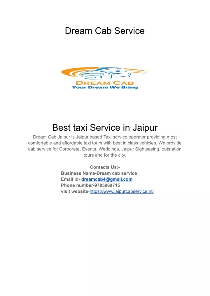 dream cab service