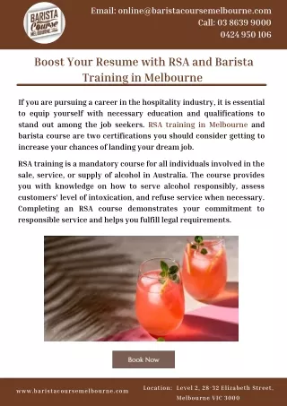 Boost Your Resume with RSA and Barista Training in Melbourne