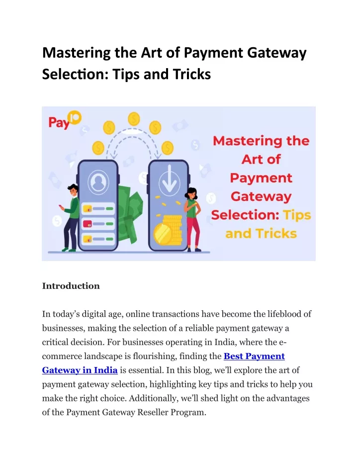 mastering the art of payment gateway selection