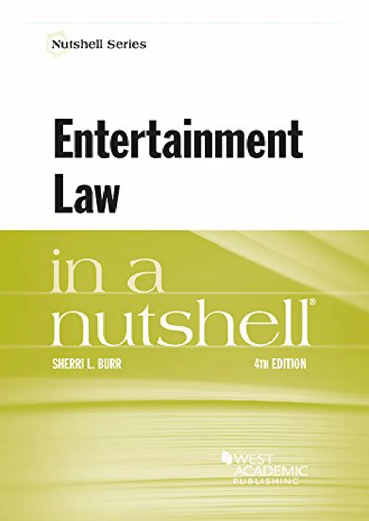 entertainment law in a nutshell nutshells