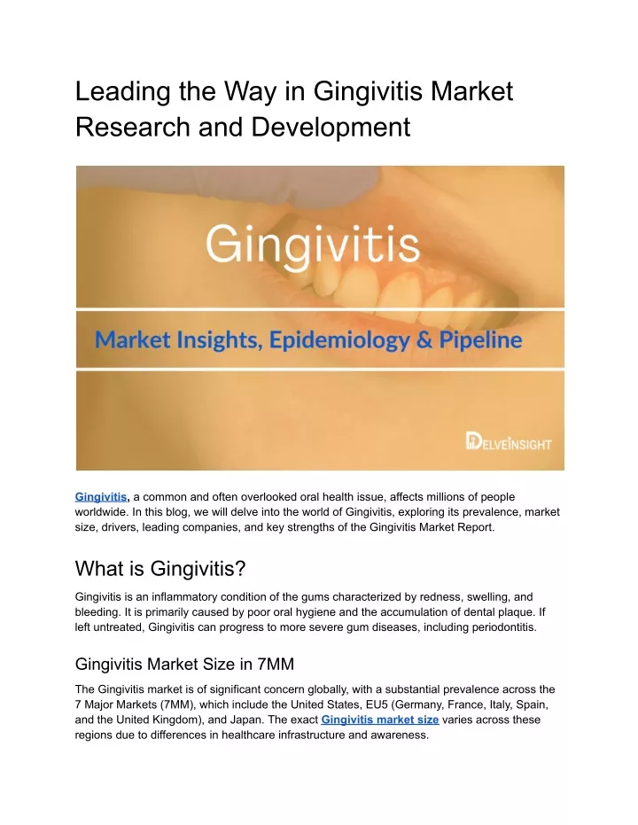 leading the way in gingivitis market research