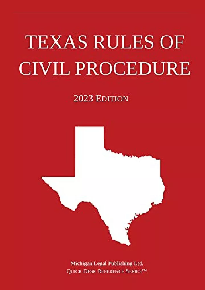 texas rules of civil procedure 2023 edition