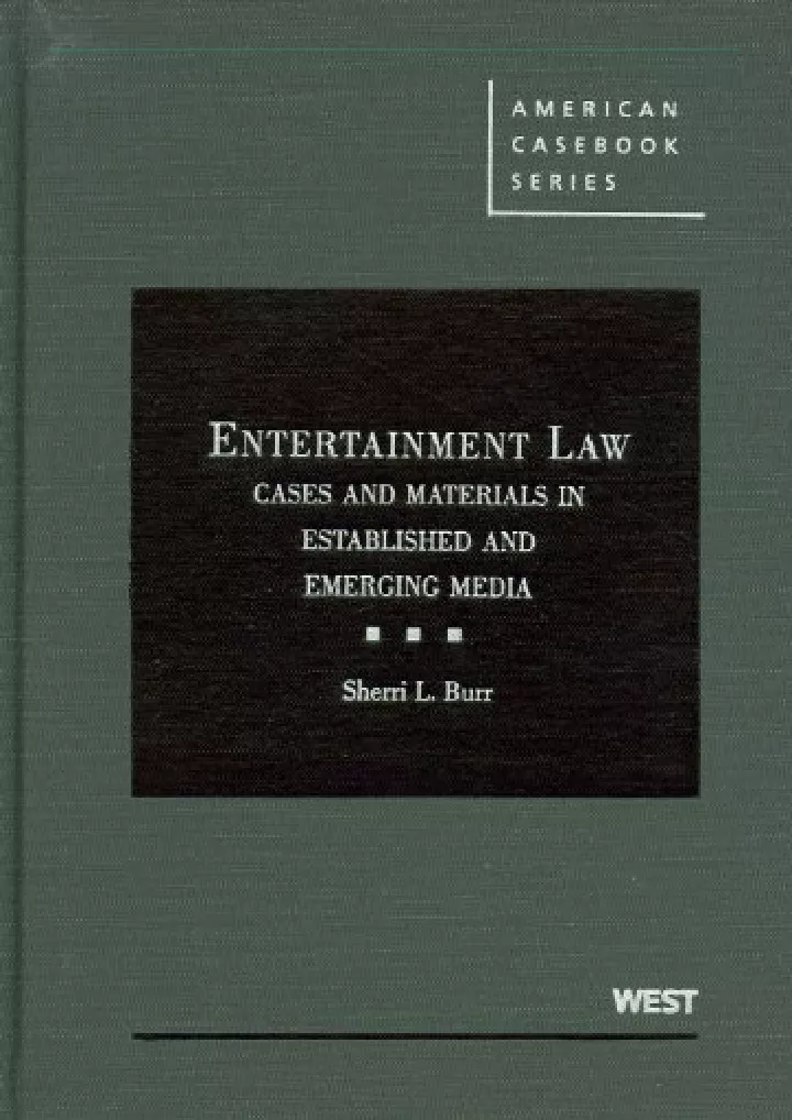 entertainment law cases and materials