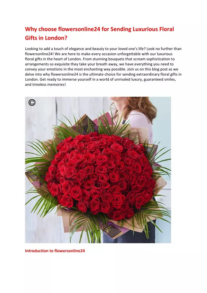why choose flowersonline24 for sending luxurious