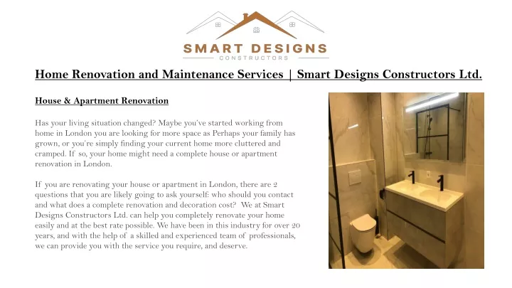 home renovation and maintenance services smart