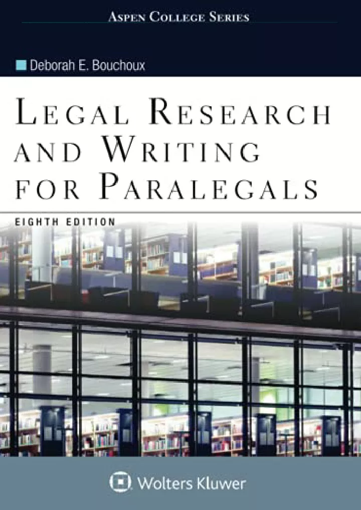 legal research and writing for paralegals aspen