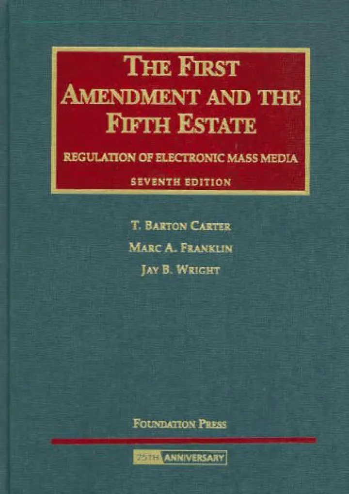 the first amendment and the fifth estate