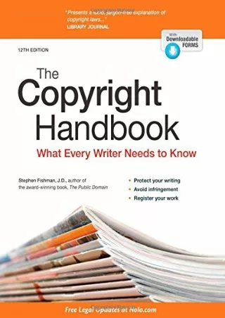 [PDF READ ONLINE] Copyright Handbook, The: What Every Writer Needs to Know
