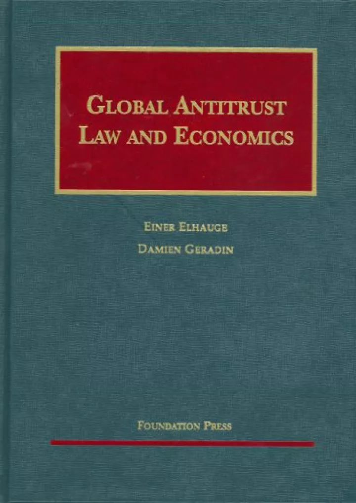 global antitrust law and economics download