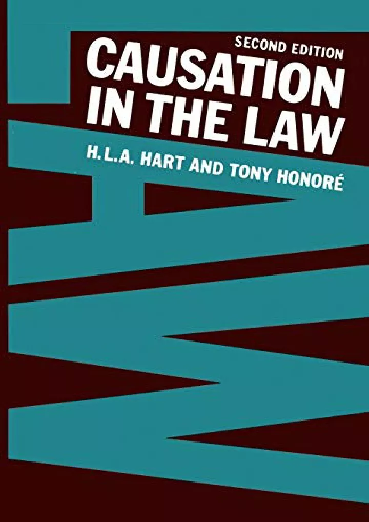 causation in the law download pdf read causation