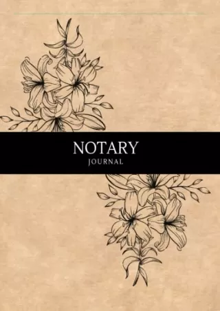 PDF/READ Notary Journal: Elegant and Eco Style | Official Notary Log Book f