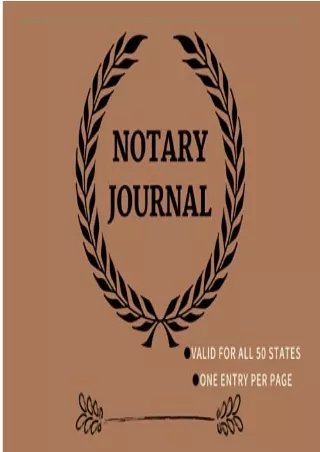 PDF/READ/DOWNLOAD Notary Journal: One Entry Per Page Notary Public Logbook