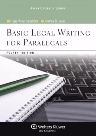 READ [PDF] Basic Legal Writing for Paralegals, Fourth Edition (Aspen Colleg