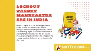 Lockout Tagout Manufacturers in India | Safety House
