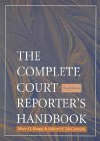 Download Book [PDF] The Complete Court Reporter's Handbook (3rd Edition) an