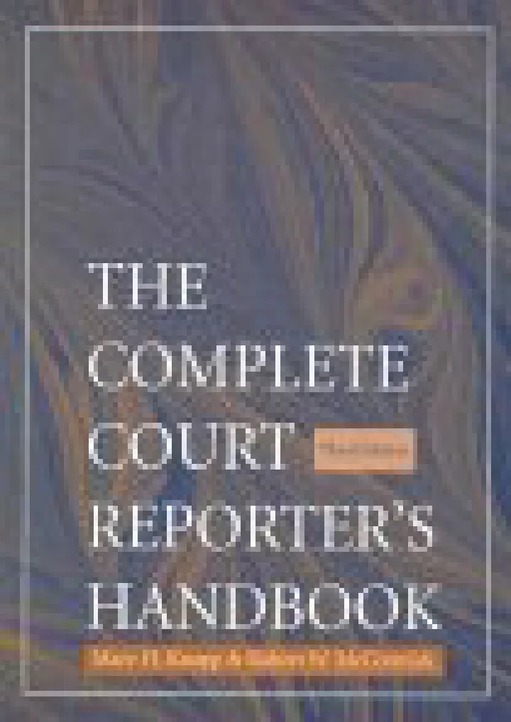 the complete court reporter s handbook