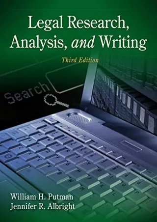 PDF_ Legal Research, Analysis, and Writing epub