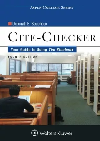 DOWNLOAD/PDF Cite-Checker: Your Guide to Using the Bluebook (Aspen College)