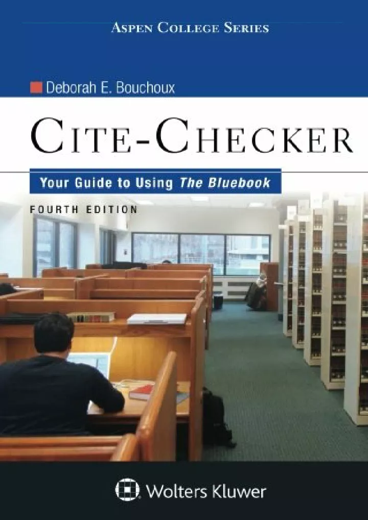 cite checker your guide to using the bluebook