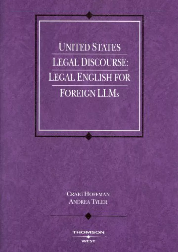 united states legal discourse legal english