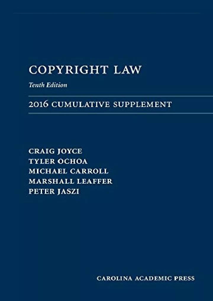 copyright law 2016 cumulative supplement download