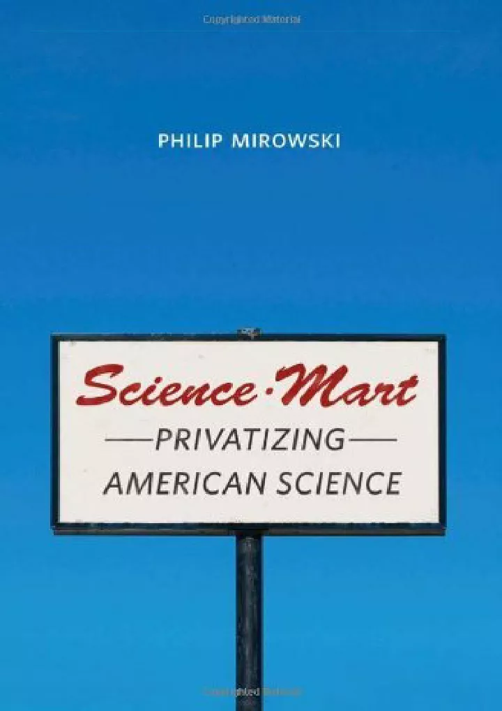 science mart privatizing american science