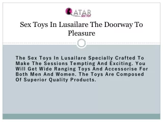 Sex Toys In Lusailare The Doorway To Pleasure
