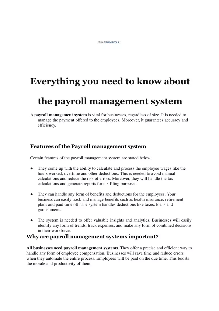 everything you need to know about the payroll