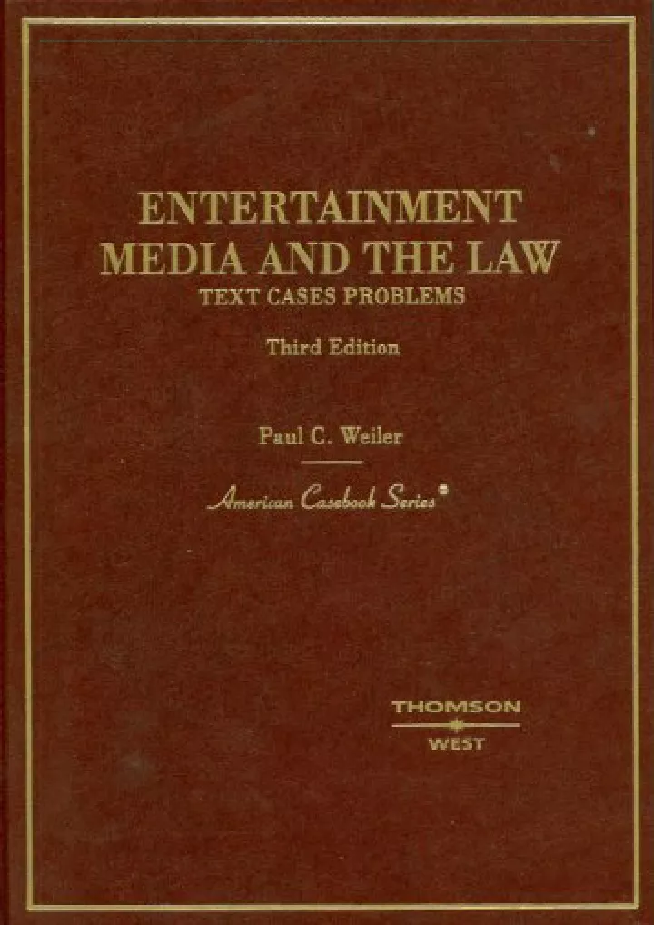 entertainment media and the law text cases